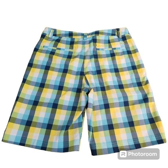 PUMA Men's Checked Flat Front Shorts, sz 32 - Picture 2 of 6